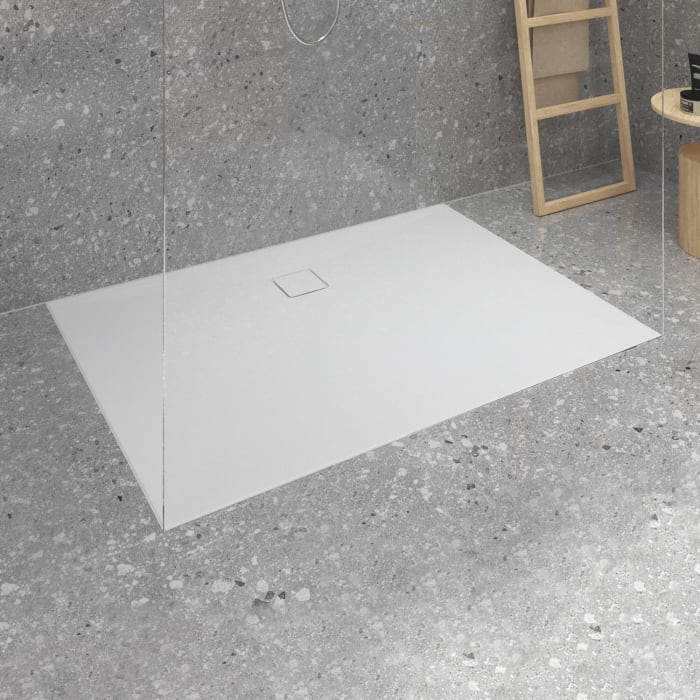 Ideal Standard Lastani Duschwanne 140 X 100 Cm Aus Sanitär-acryl Mit Polymer-mineralgusskern (stonetech™), Antirutsch-oberfläche, Bodenebener Einbau