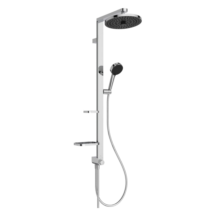 Ideal Standard Ceratwist Alu+ Duschsystem Ohne Armatur, Mit 2 Ablagen, 2-funktions-handbrause Und 2-funktions-kopfbrause