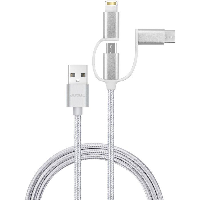 3-in-1 Cable - Auto T - 540206 - Micro-usb - Apple - Usb-c