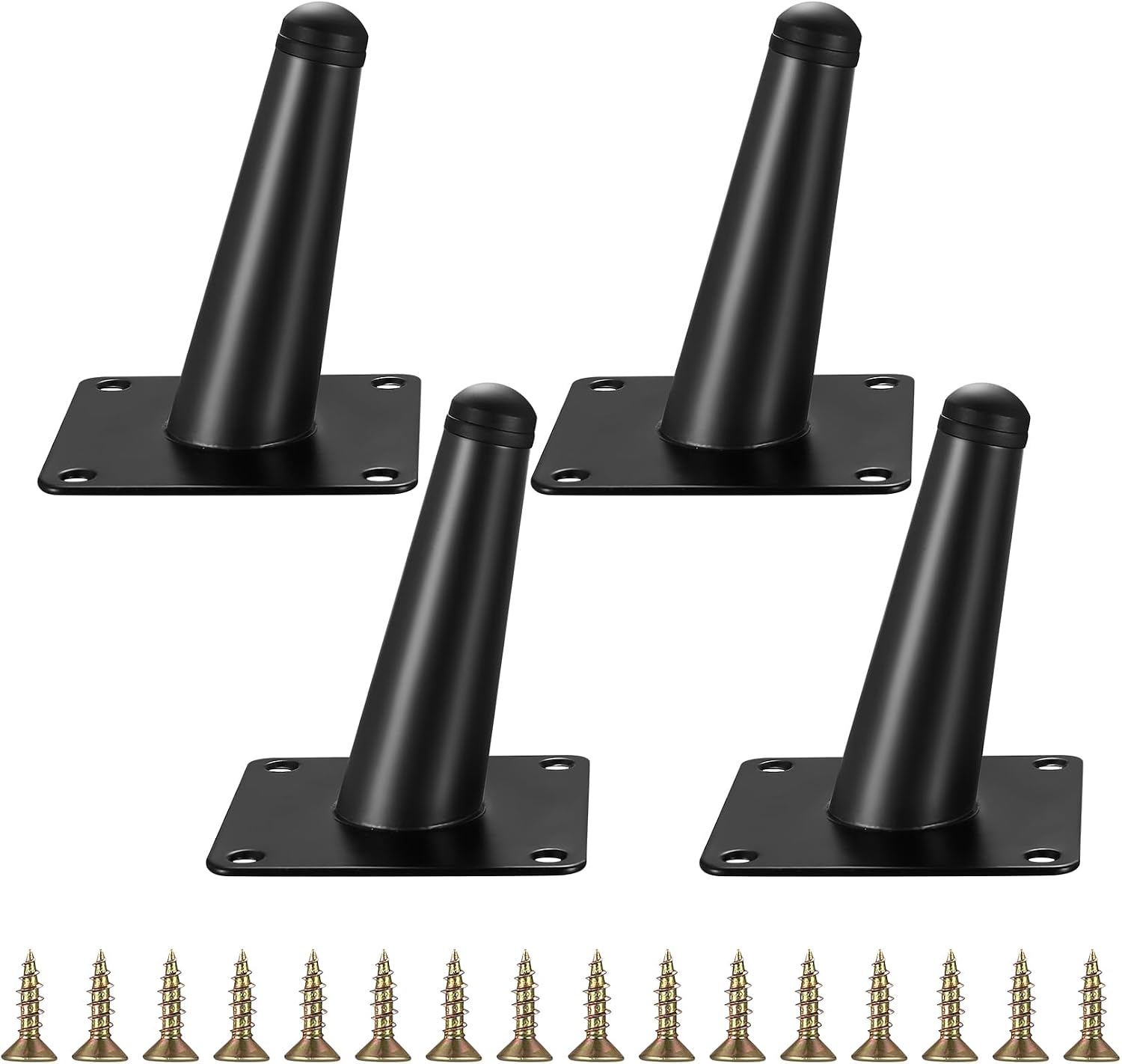 Verstellbare Möbelfüße, 4 Stück Verstellbare, Abgewinkelte Tischbeine, Schwarze Metall-tischbeine Für Möbel, Sofas, Küche, Schränke, Bettbeine, 10 Cm Höhe
