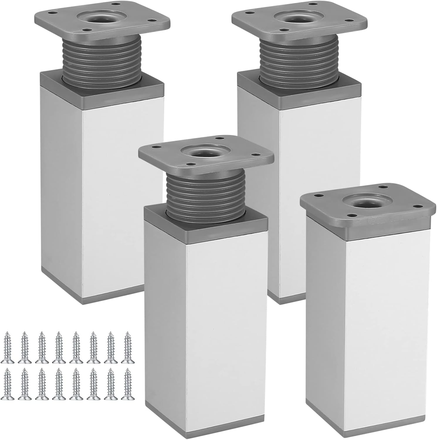 Stück Verstellbare Metallmöbelbeine - Für Tische, Küchenschränke - Höhenverstellbar - Silber (12 Cm)