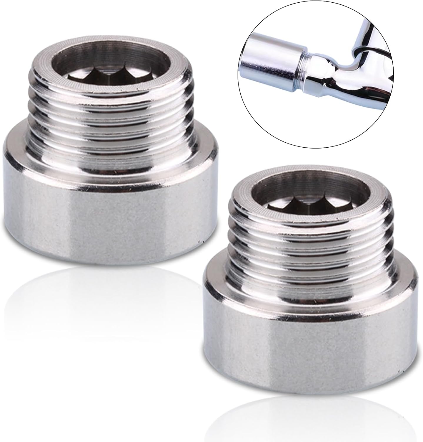 Set Mit 4 Wasserhahnverlängerungen, 1/2" X 10 Mm, G1/2" (ig Ø 19,8 Mm X Ag Ø 20,4 Mm), Edelstahl, Dn15-gewindeverlängerung, Verlängerung Für Wasserhähne, Eckventile Und Duschköpfe