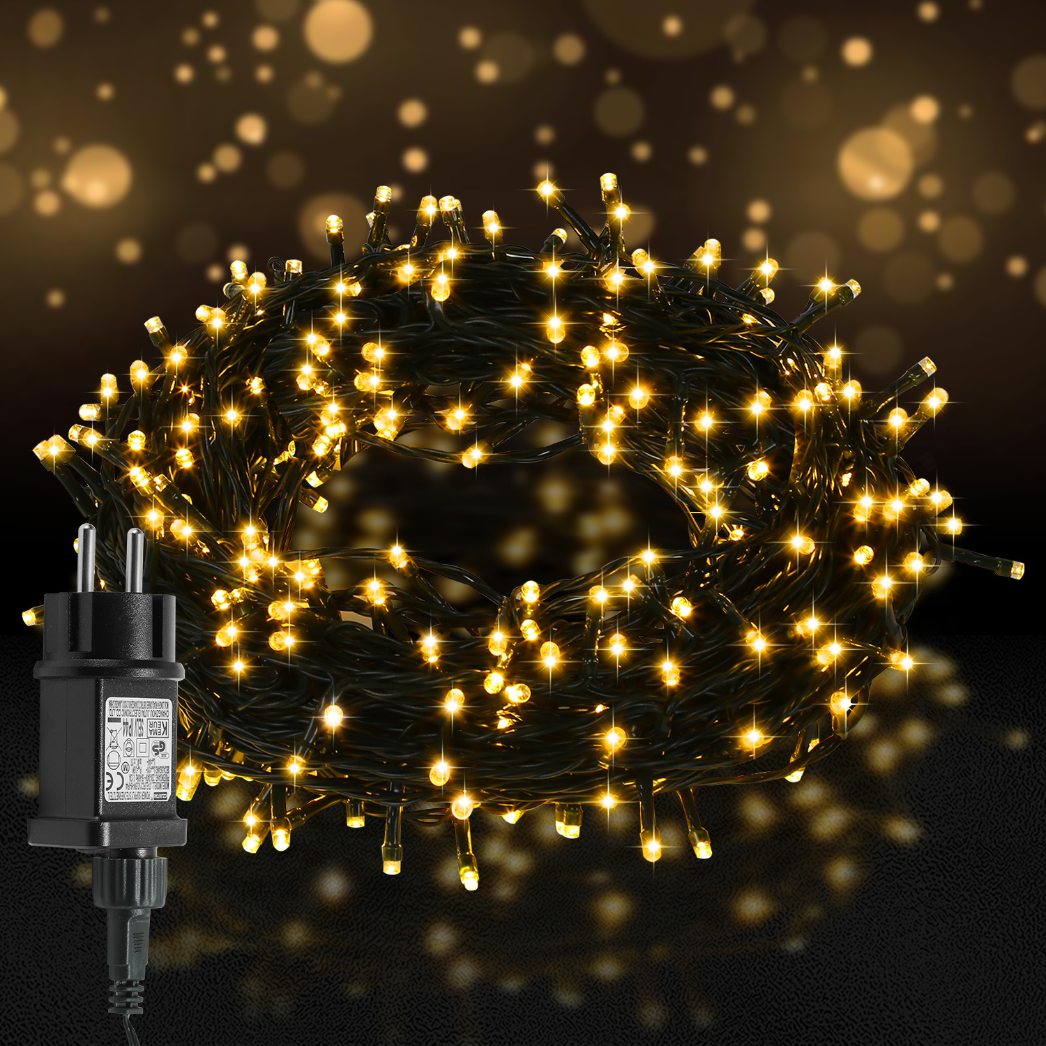 Jiubiaz 100m Led Lichterkette 1000leds 8 Modi Mit Memory Funktion, Weihnachten Party Garten Bedienung Funkelnder Sterneffekt Deko Warmweiß