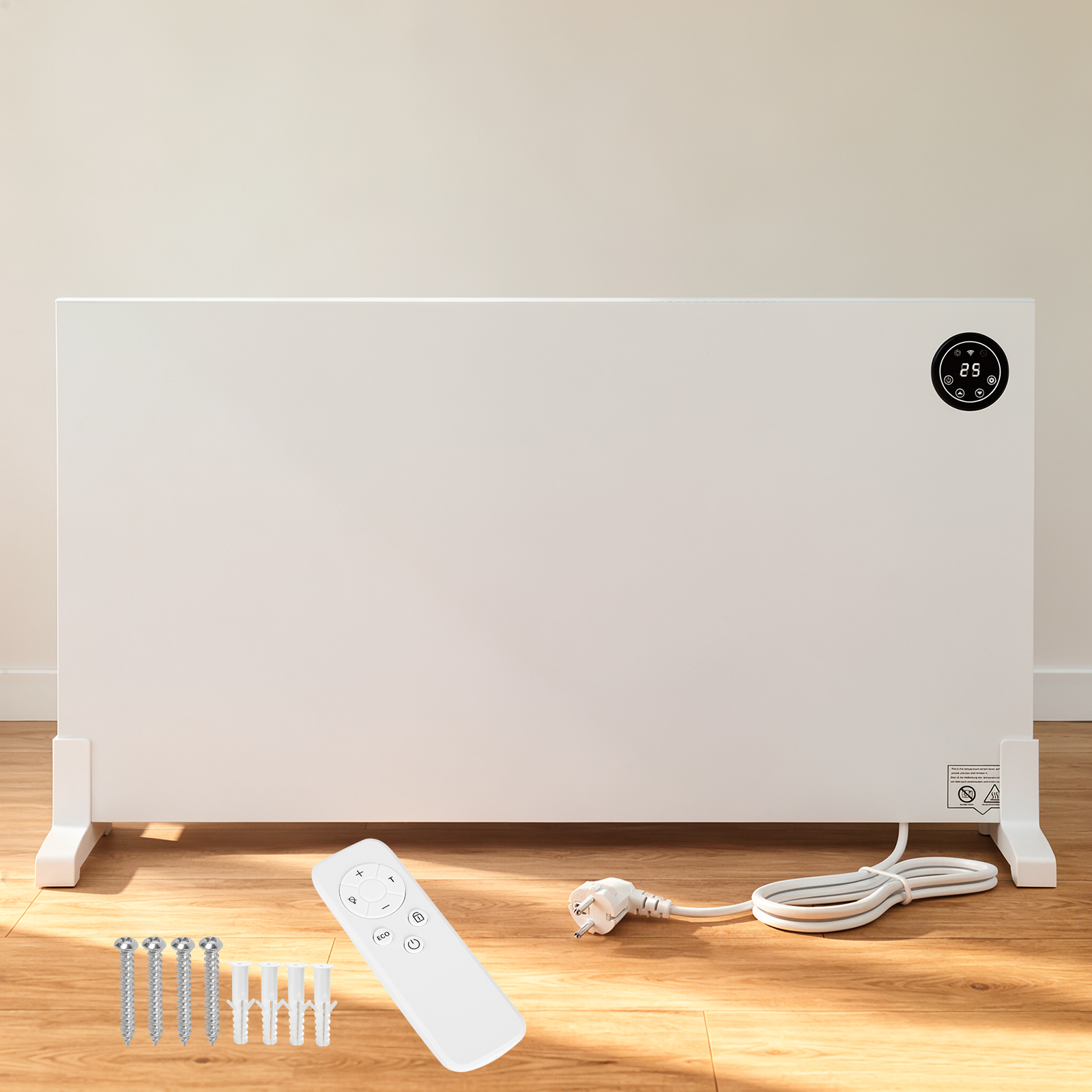 Jiubiaz Infrarotheizung 1000w, Elektroheizung Mit Wlan App, Thermostat, Fernbedienung, Wand- Und Standheizung, Weiß