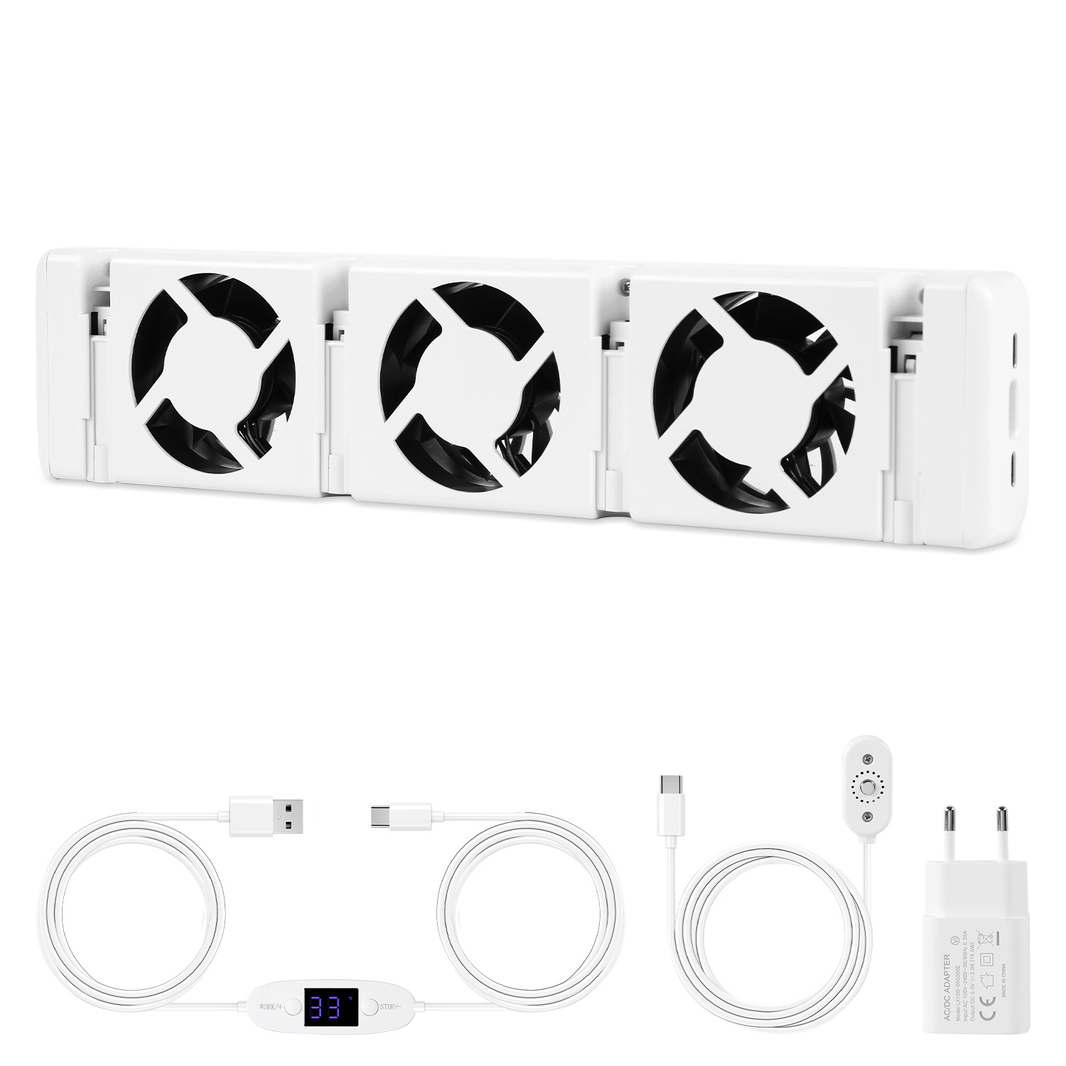 Jiubiaz Heizkörperverstärker Mit 3 Lüftern Und Einstellbarem Thermostat 0–60 °c, 1er Set, Weiß