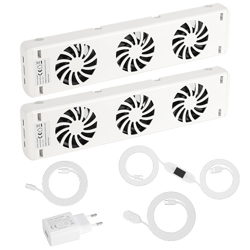 Jiubiaz Radiatorventilator 3-fach, 2er-set, Temperatursteuerung, Für ≤100 Cm