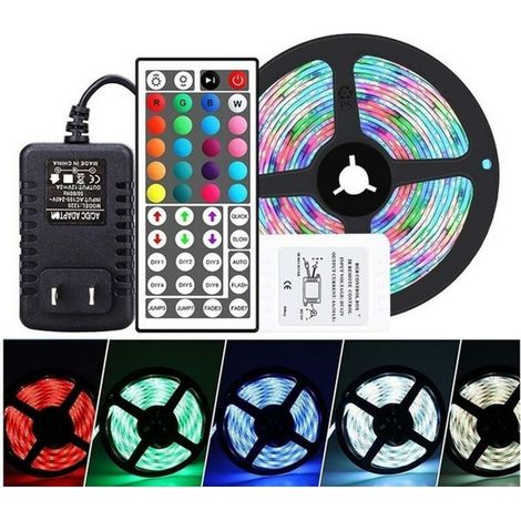 20 M Wasserdichter Rgb-led-streifen Mit 44-tasten-fernbedienung – Dekorative Beleuchtung Für Den Innen- Und Außenbereich – 12 V, 24 W