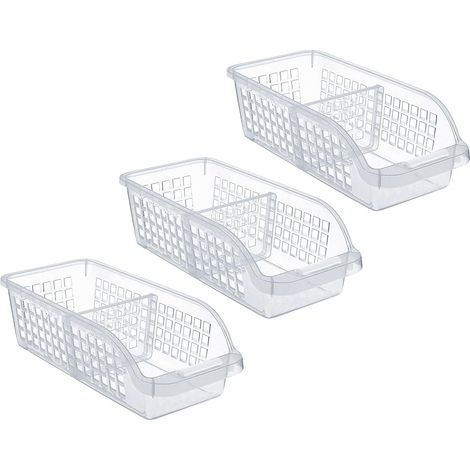 3-teiliger Kühlschrank-organizer Mit Trennwand – Küchenaufbewahrungsbox Aus Kunststoff, Transparenter Organizer, Aufbewahrungsbehälter Für Küche, Kühlschrank Und Mehr