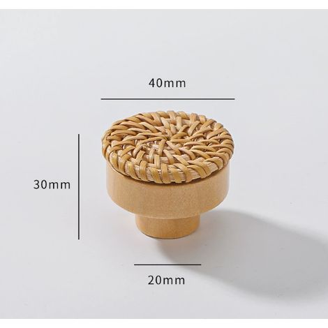 40 Mm Möbelknöpfe Aus Rattanholz, Möbelgriffe, Schranktürknöpfe, Schubladengriffe, Für Die Inneneinrichtung, Kleiderschränke