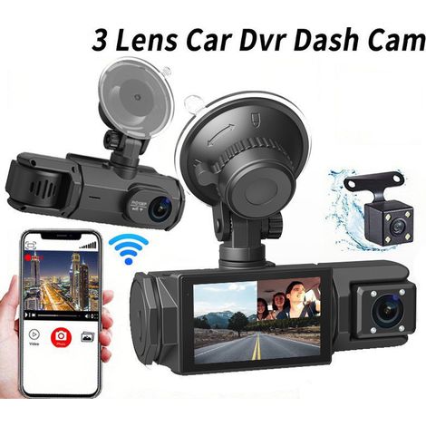 4k-wlan-dashcam Mit 3 Kanälen – 2160p-frontvideo, 1080p-innen- Und Rückfahrvideo – 176°/160°-weitwinkel – G-sensor, Nachtsicht, 24-stunden-parkmodus