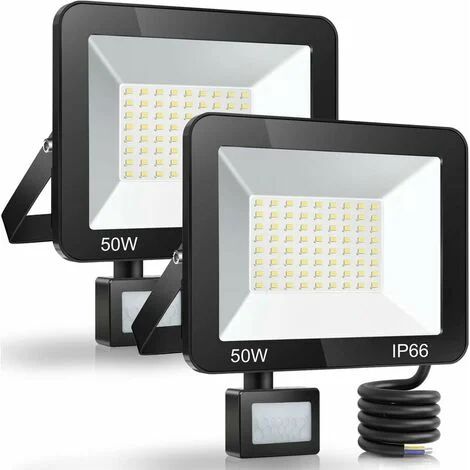 50-w-led-außenstrahler Mit Bewegungsmelder – Ip66 Wasserdicht – 5000 Lm Kaltweiß – Einfache Installation Für Gärten Und Terrassen