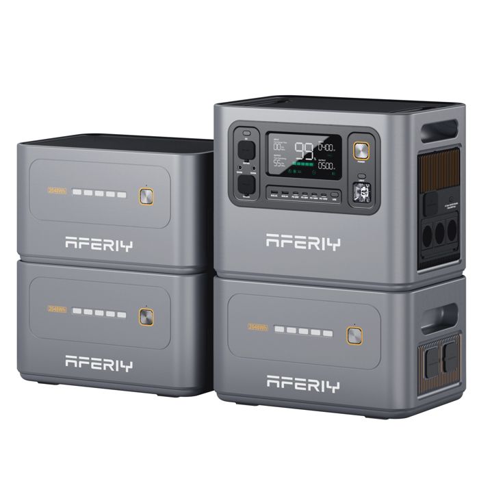Aferiy 8192wh 3000w Elektrischer Generator Mit 3 Zusätzlichen Batterien, Erweiterbare Kapazität, Für Haus, Wohnmobil
