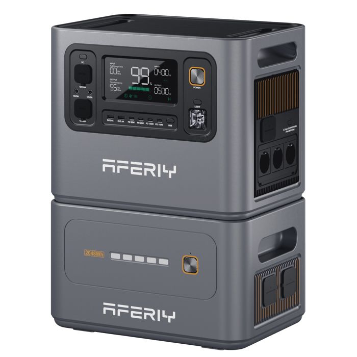 Aferiy 4096wh 3000w Tragbare Elektrische Station Mit 1 Zusätzlicher Batterie, Erweiterbare Kapazität, Für Zuhause, Wohnmobil