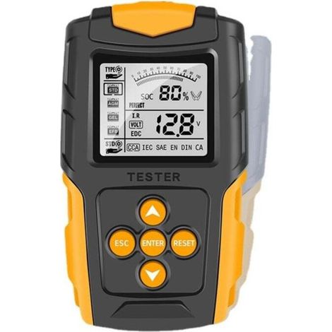 Debuns 12v/24v Autobatterietester Mit Lcd-digitalanzeige – Diagnosegerät Für Autobatterien Mit Soh-, Soc-, Cca- Und Ir-messung Für Pkw, Lkw Und Motorrad