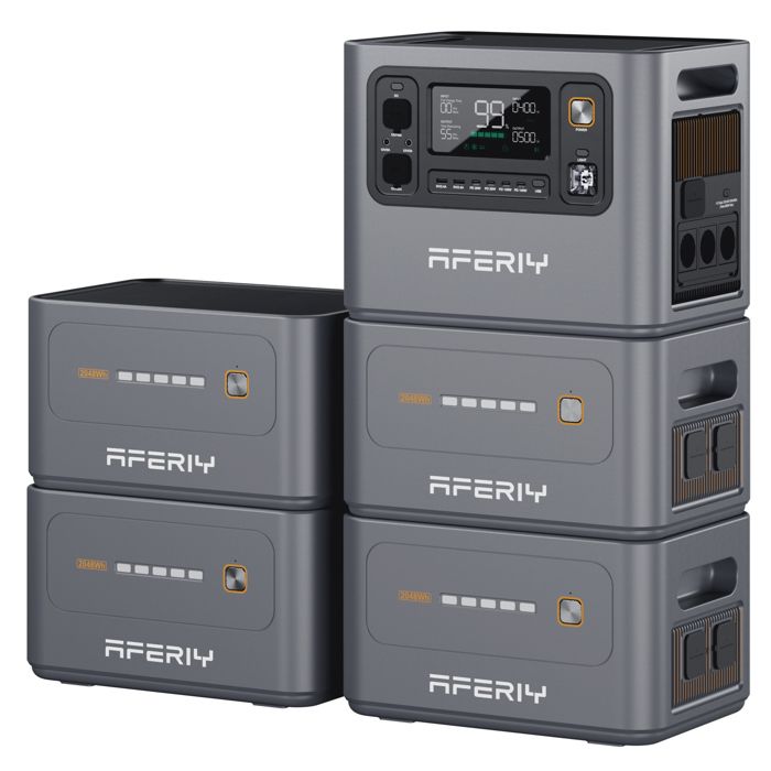 Aferiy 1024kwh 3000w Elektrisches Generator Mit 4 Zusätzlichen Batterien, Erweiterbare Kapazität, Für Haus, Wohnmobil
