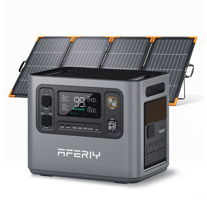 Aferiy P300 3000w 2048wh Tragbare Stromstation Mit 200w Solarpanel, Aluminiumrahmen, Erweiterbar Auf 10,24kwh