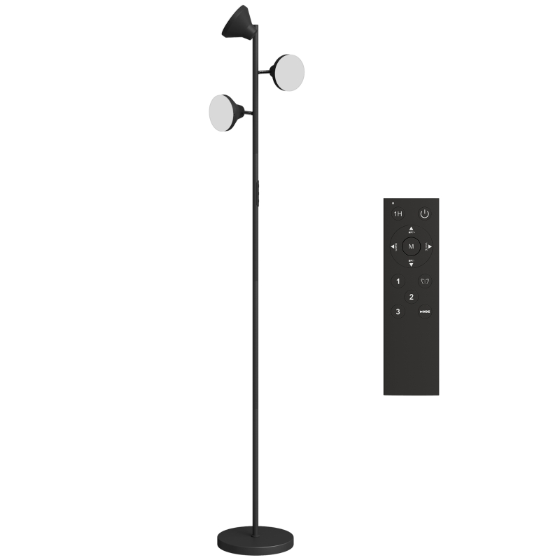 Dimmbare Stehlampe Mit Leselampe, Rgb-farbwechsel, Fernbedienung & Touch, 3 Köpfe