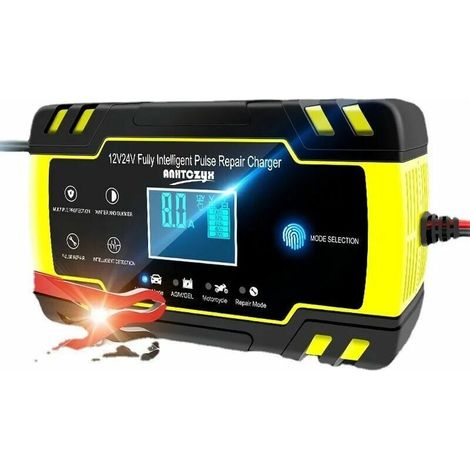 Intelligentes 12v/24v 8a Batterieladegerät – 3 Ladestufen – Automatische Reparaturfunktion – Kompatibel Mit Agm-, Gel-, Nass- Und Sla-batterien (6-150ah)