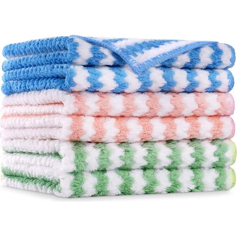 Mikrofasertücher, Set Mit 6 Ultra-saugfähigen Mikrofasertüchern, Wiederverwendbare Mikrofasertücher, Multifunktionale Reinigungstücher Für Zuhause Und