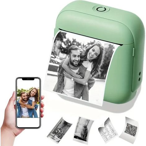 Mini-tragbarer Kabelloser Thermodrucker – Bluetooth-direktdruck – Ios/android-kompatibel – Druckt Fotos, Etiketten Und Notizen