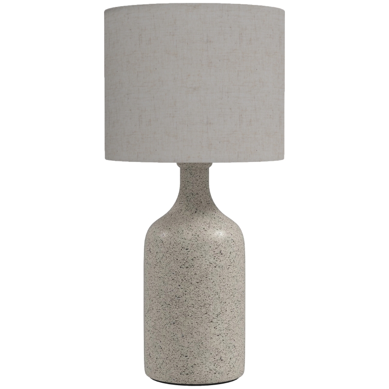 Nachttischlampe Mit Keramiksockel Und Leinenschirm, 22x22x45 Cm, Sand