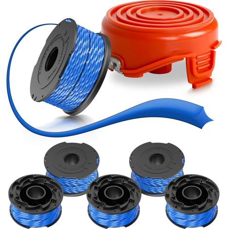 Passend Für Black & Decker A6441 Trimmerfadenspule Mit A6442-xj Kappen, Kompatibel Mit Gl315, Gl337, 6 Spulen + 2 Kappen