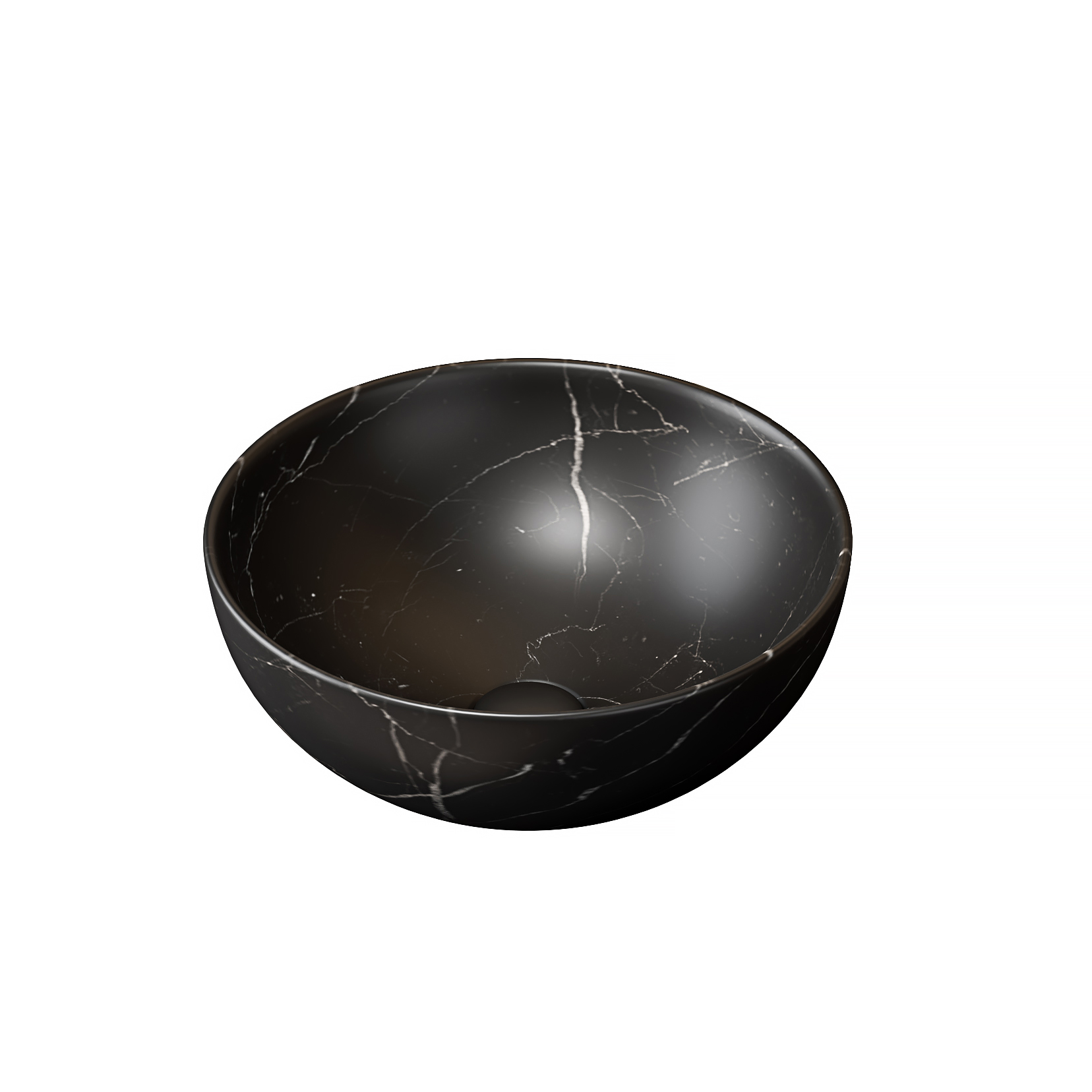 36cm Waschbecken Mit Steinstruktur, Ohne Schrank & Wasserhahn, Schwarz