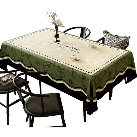 Rechteckige Tischdecke Mit Blumenmuster, Grüne Tischdecke, Fleckenabweisend Und Waschbar Für Küche, Party, Geburtstagsdekoration (140 X 180 Cm)
