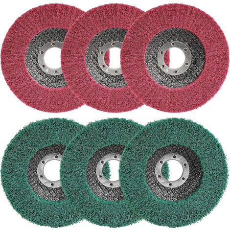 Set Mit 6 Nylonfaser-lamellenpolierscheiben – Sortiment An Vlies-schleifscheiben, 11,5 X 2,2 Mm – Winkelschleiferscheiben
