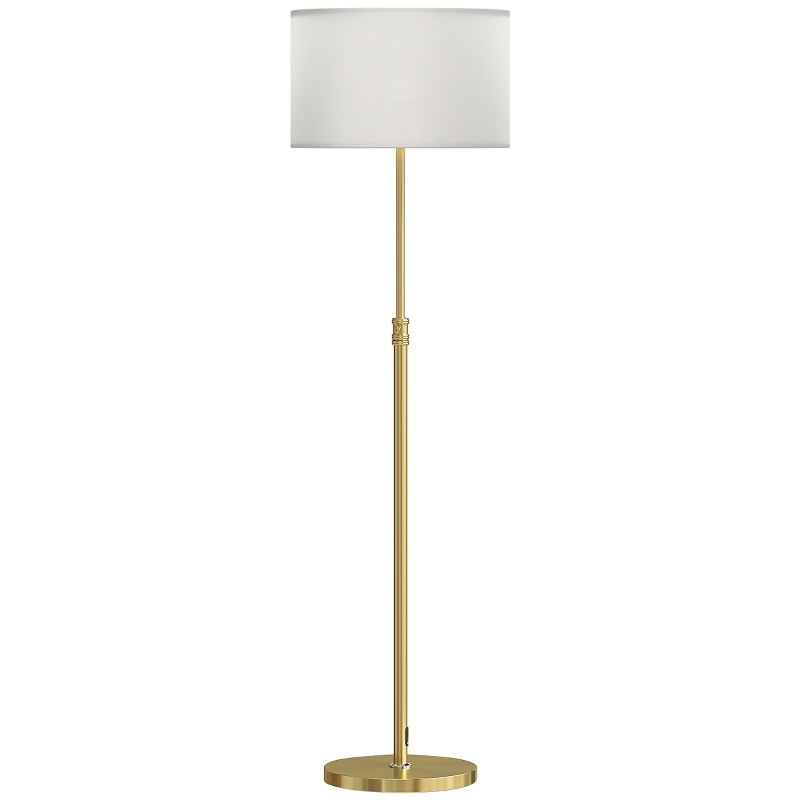 Stehlampe Mit Fernbedienung, Höhenverstellbar, Stoffschirm, Goldfarben