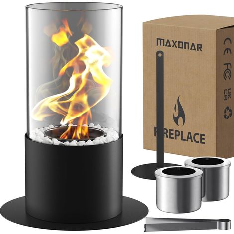 Tragbarer Bioethanol-kamin – 70 Minuten Brenndauer – 140 Ml Fassungsvermögen – Hitzebeständiges Glas – Für Den Innen- Und Außenbereich Geeignet