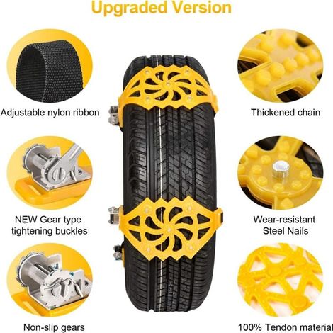 Universelle 2-teilige Schneeketten – Rutschfest Für Suvs Und Lkws – Einfache Montage – Beständig Bis -50℃