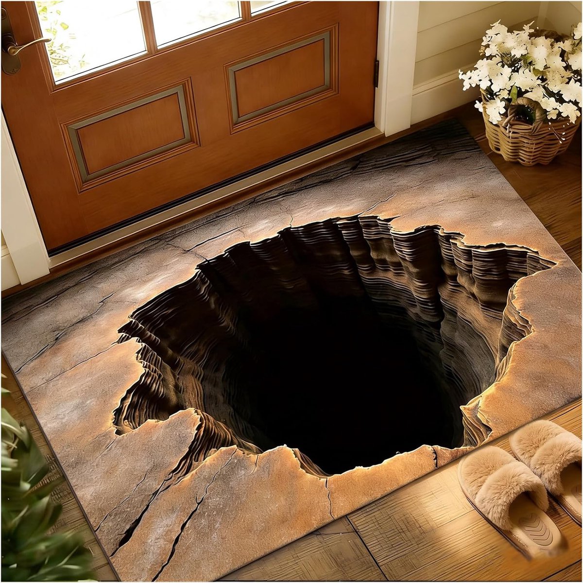 Wohnzimmerteppich - 3d-teppich - Teppich Mit Optischer Täuschung - Rutschfest - Für Den Innen- Und Außenbereich Geeignet - Ideal Für Flur, Wohnzimmer, Schlafzimmer Und Veranda - 50 X 80 Cm - Stil 2
