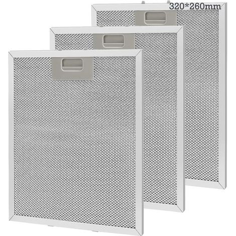 Set Mit 3 Metallfettfiltern 320 X 260 Mm – 5-lagiges Aluminium – Waschbar – Zubehör Für Dunstabzugshauben