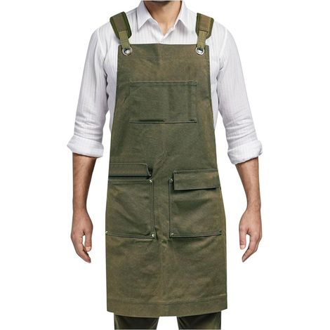 Garten- Und Schreinerschürze Für Damen Und Herren, Aus Segeltuch, Mit Werkzeugtaschen, Robust, Ideal Für Schreinerarbeiten, Grillen Und Barbecues.