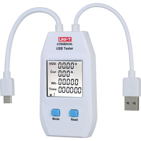 Usb-leistungsmesser Mit Lcd-display, Usb-tester, Voltmeter, Amperemeter, Digitaler Kapazitätstester (ut658a), Dual-port
