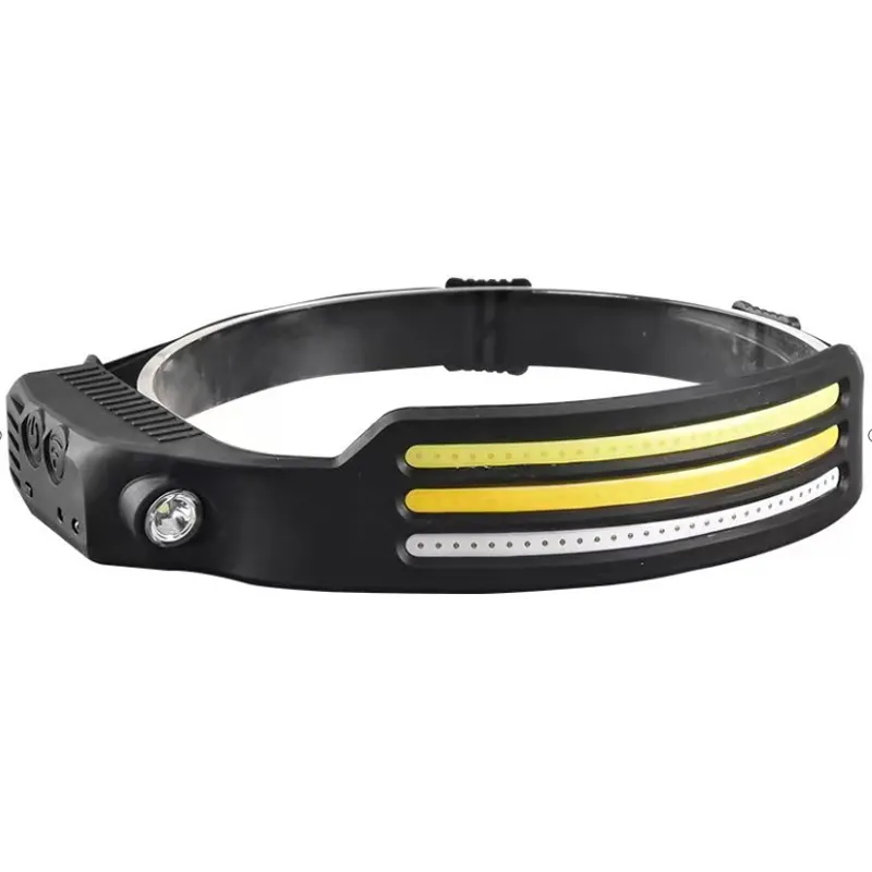 Wiederaufladbare Led-stirnlampe Mit 230°-leuchtwinkel, Led-stirnlampe Mit Bewegungssensor, 10 Leuchtpositionen, Wasserdicht