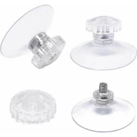 Set Mit 30 Saugnäpfen Mit Gewinde Und Rändelmuttern, Ø 45 Mm, Transparent, Für Auto, Camping, Fenster, Sonnenschutz... Debuns