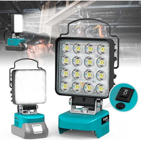 48w 4800lm Led-flutlicht – Usb- Und Typ-c-aufladbar – Ip66 Spritzwassergeschützt – Kompatibel Mit Makita 18v-akkus