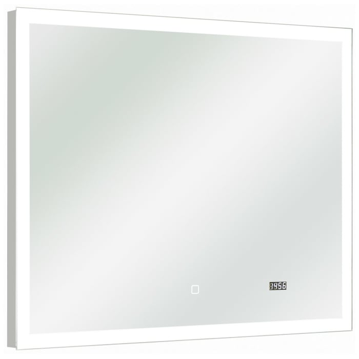Pelipal S34 Led Badspiegel 90 X 70 Cm Mit Umlaufender Led Beleuchtung Und Praktischer Led Uhr