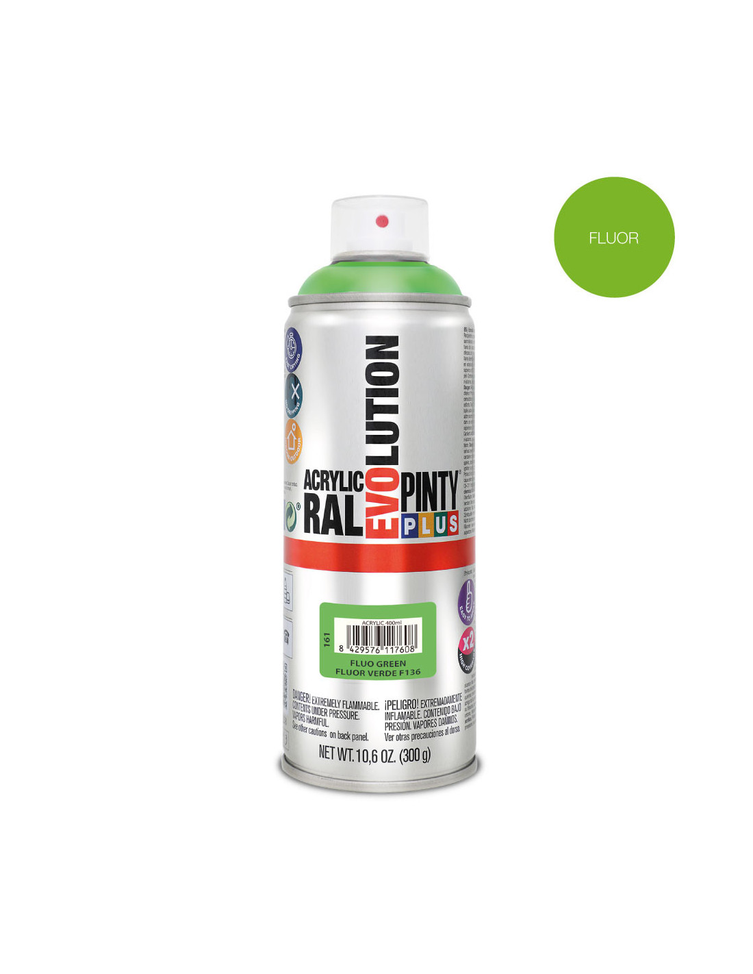 Pintyplus Evolution 520cc Fluoreszierendes Grün Aerosolfarbe F136