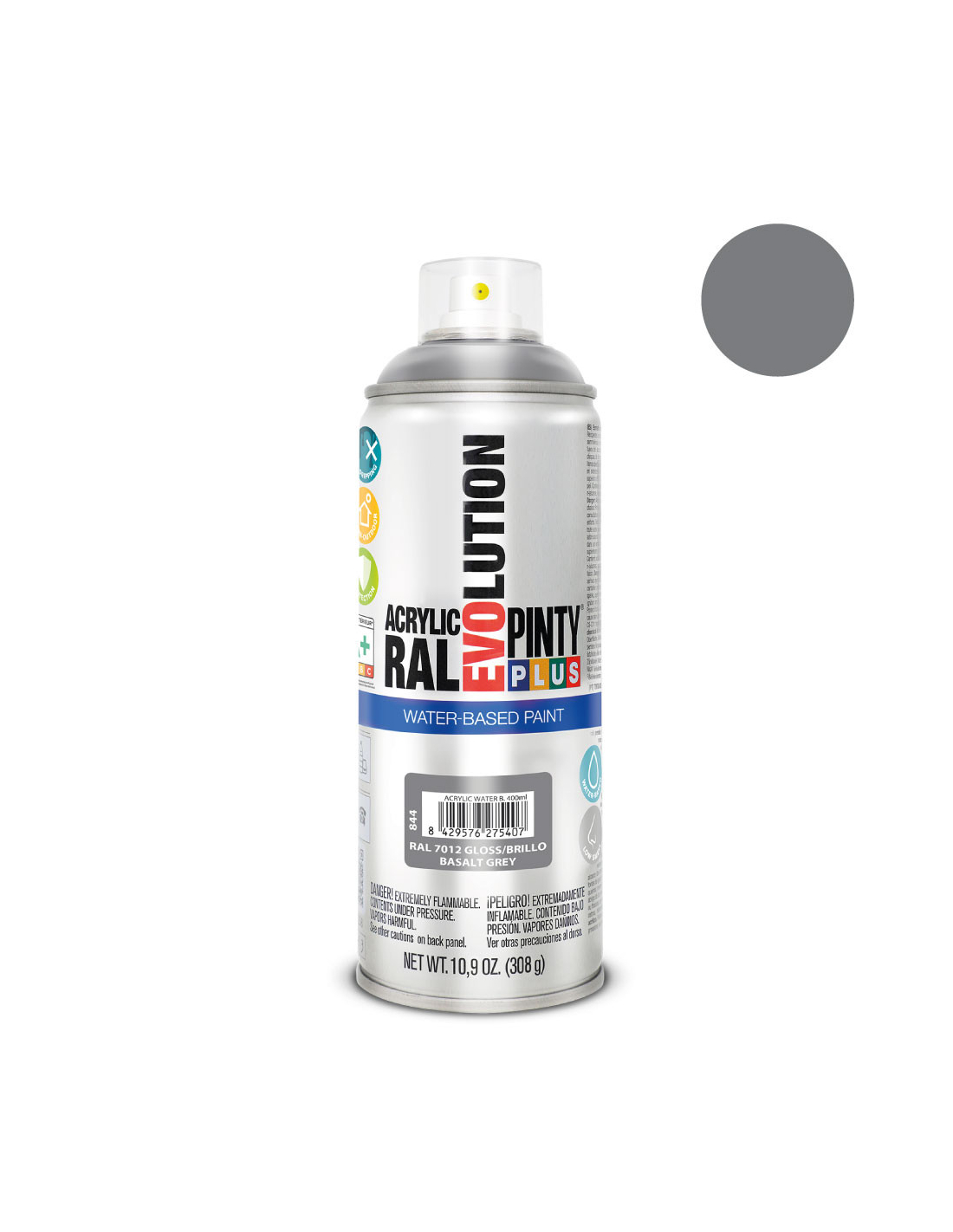 Pintyplus Evolution Wasserbasierte Aerosolfarbe 520cc Ral 7012 Basaltgrau
