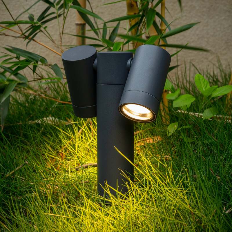 [gebraucht] B-ware Prios Erdspießstrahler Tulimar Led Außenleuchte Anthrazit Dimmbar Ip65 2-flg.