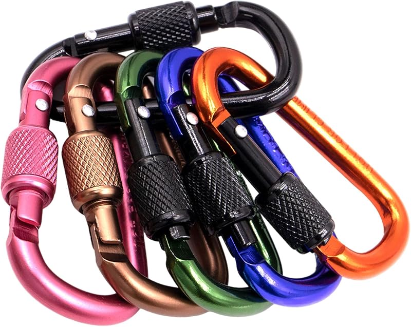 10 Stück 2,24 Zoll Große D-förmige Aluminium-karabiner, Karabiner Mit Verriegelung, Vielseitig Einsetzbare Karabiner Für Outdoor-aktivitäten Wie Camping, Angeln, Wandern Und Trekking.