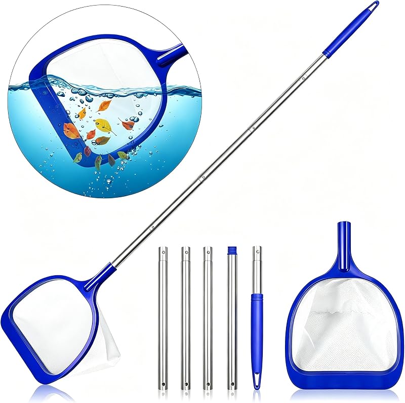 146 Cm Langer Skimmer Mit Teleskopstiel Und Feinem Maschengewebe Zur Reinigung Von Pools, Teichen, Algen Und Whirlpools Sowie Von Aufstellpools.
