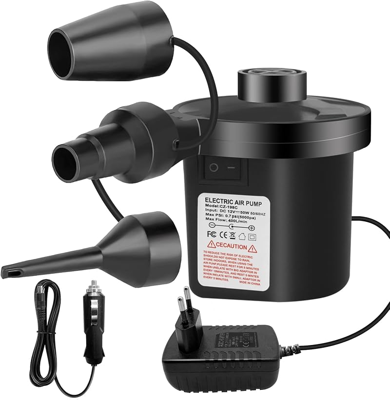 Elektrische Luftpumpe Mit Entlüftungsfunktion, 240 V/130 W, Mit 3 Düsen, Hochleistungs-paddelpumpe Für Luftmatratzen, Aufblasbare Matratzen, Planschbecken Und Schwimmringe
