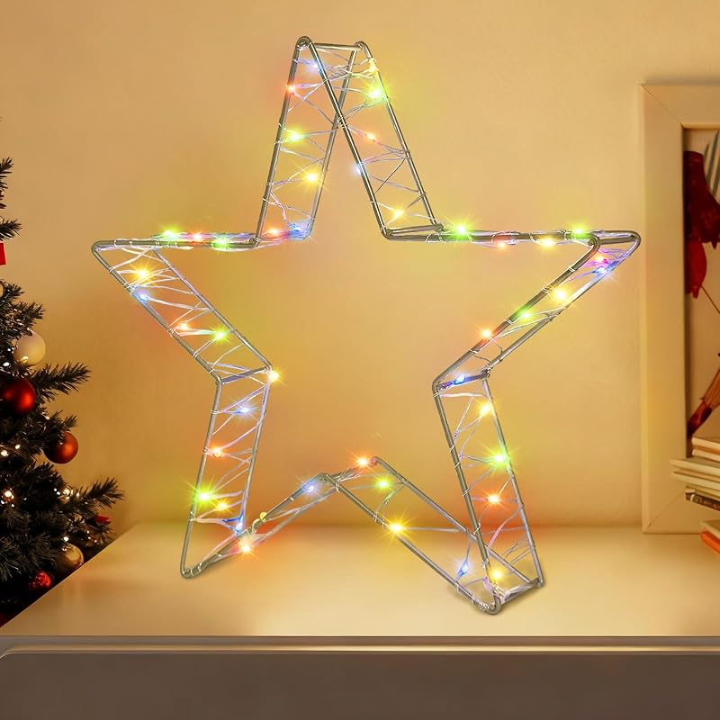 Led-weihnachtsstern, Beleuchtet Mit Warmweißen Leds, Für Die Weihnachtsdekoration Im Innen- Und Außenbereich, Fensterdekoration (stern)
