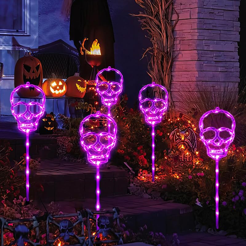 Solarbetriebene Halloween-geisterlaternen Für Den Außenbereich, 5er-pack, Wasserdichte Dekorationen Für Garten, Terrasse Und Wege, 8 Gruselige Beleuchtungsmodi, Solar-außenbeleuchtung Für Terrassen (s