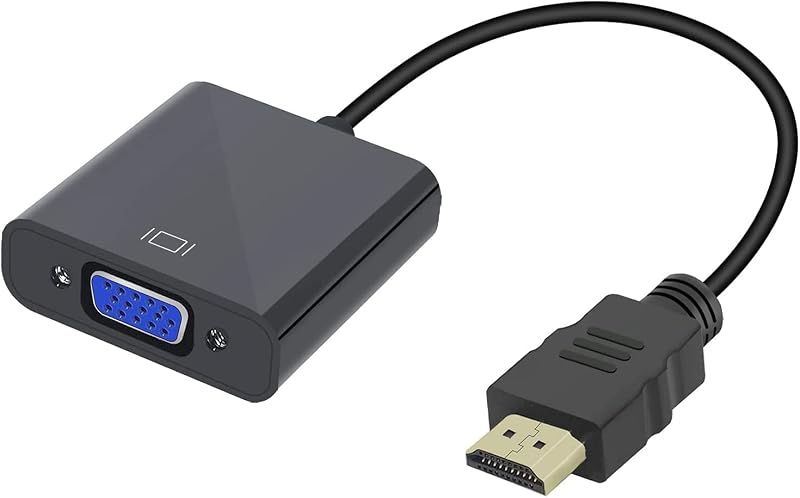 Jsdoin Hdmi Zu Vga Adapter 1080p Aktiv (stecker Auf Buchse) Konverter Für Pc, Monitor, Projektor, Hdtv, Xbox (schwarz1)