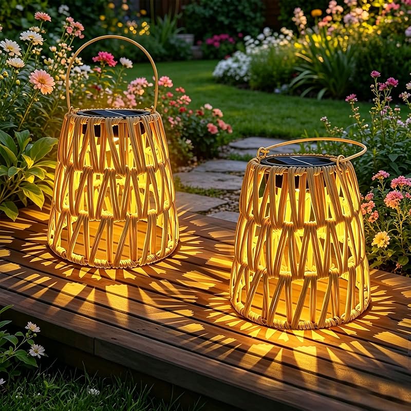 Solarlaterne Für Den Außenbereich, Hängend, Für Garten, Rasen, Terrasse, Balkon, Dekoration, 2er-set, Handgewebt